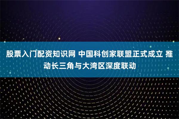 股票入门配资知识网 中国科创家联盟正式成立 推动长三角与大湾区深度联动